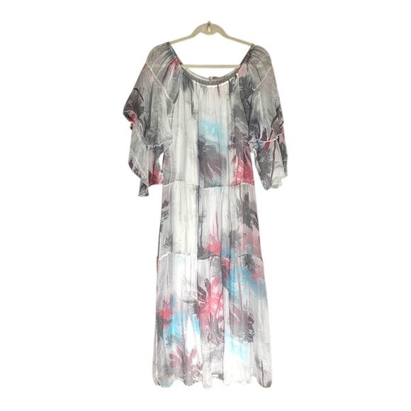 ana melani Dresses & Skirts - Anna Milani silk blend Made in Italy maxi dress off shoulder or on sz L NWT